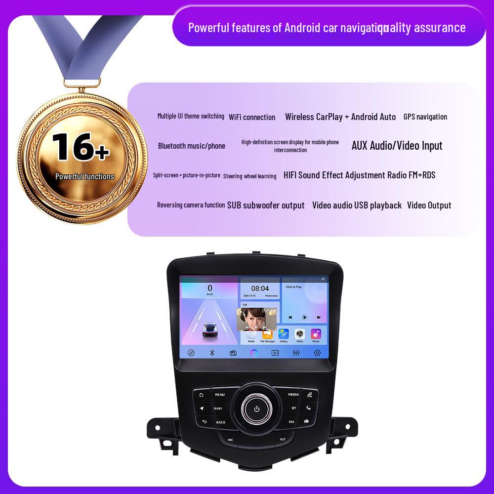 Compatible 8" Android Navigation for Cruze - Wireless CarPlay & Bluetooth with HD Reverse Camera.