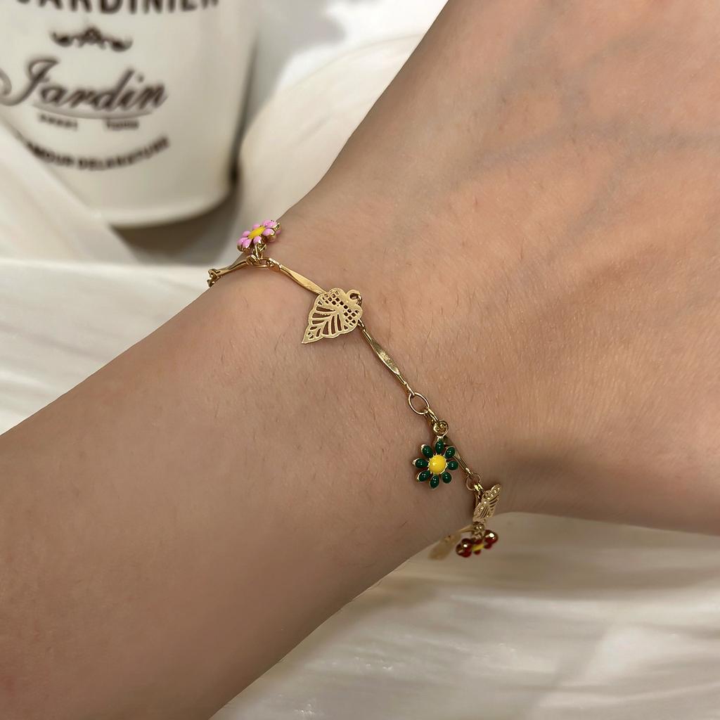 Süßes Gänseblümchen Armband Mode Persönlichkeit Minimalistisch Ästhetisch Blumen Anhänger Armband Für Frauen Hochzeitsfeier Zirkon Geschenk