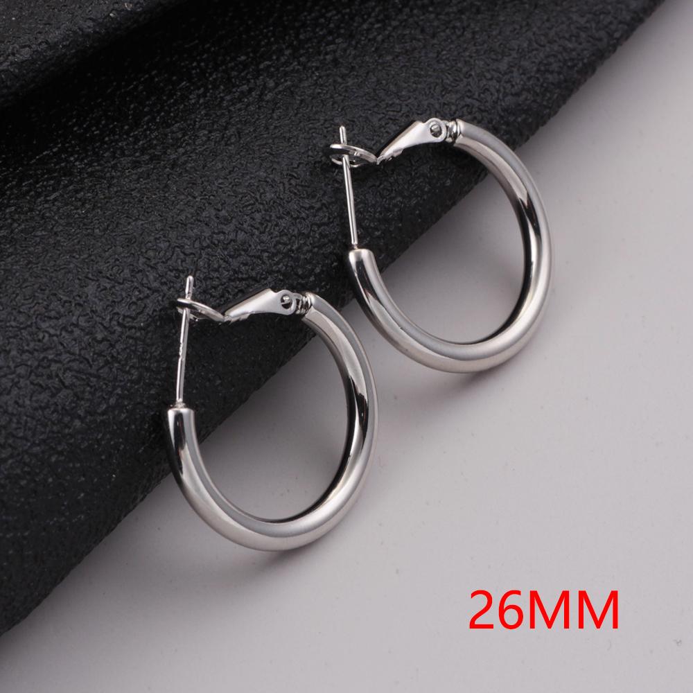 925 Sterling Copper Simple 21mm And 26mm Large Earrings With Fashionable Temperament Earrings Suitable For Women To Wear Zircon