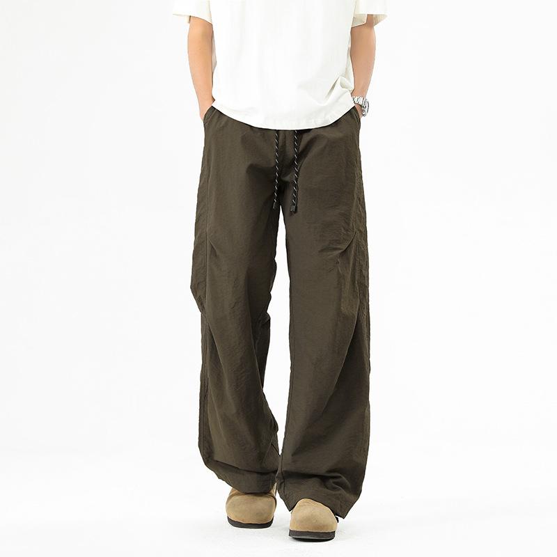 Mountain outdoor men's summer overalls straight wide-leg pants casual versatile loose trousers men