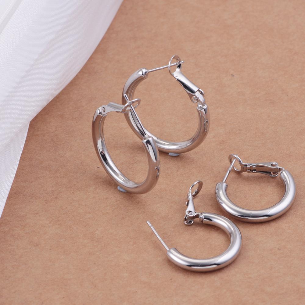 925 Sterling Copper Simple 21mm And 26mm Large Earrings With Fashionable Temperament Earrings Suitable For Women To Wear Zircon