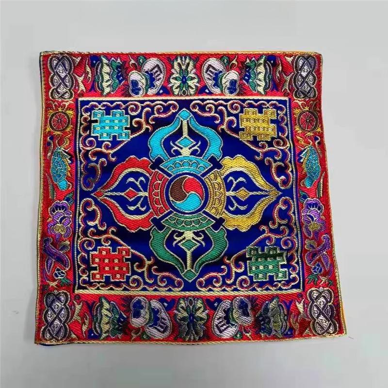 

21*22см Непальский коврик Благоприятный коврик с крестообразным узором Настольный ритуальный предмет Домашняя скатерть Алтарь Украшение буддийского зала