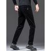 Trade Surplus Fleece-Lined Straight Corduroy Pants for Men, Autumn and Winter, Comfortable Middle-Aged Dad Corduroy Trousers, Business Casual Pants