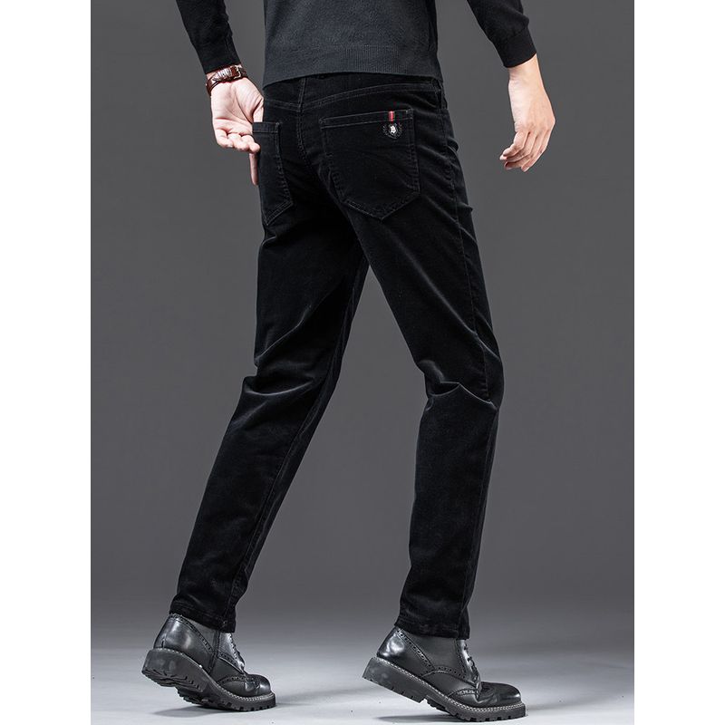 Trade Surplus Fleece-Lined Straight Corduroy Pants for Men, Autumn and Winter, Comfortable Middle-Aged Dad Corduroy Trousers, Business Casual Pants