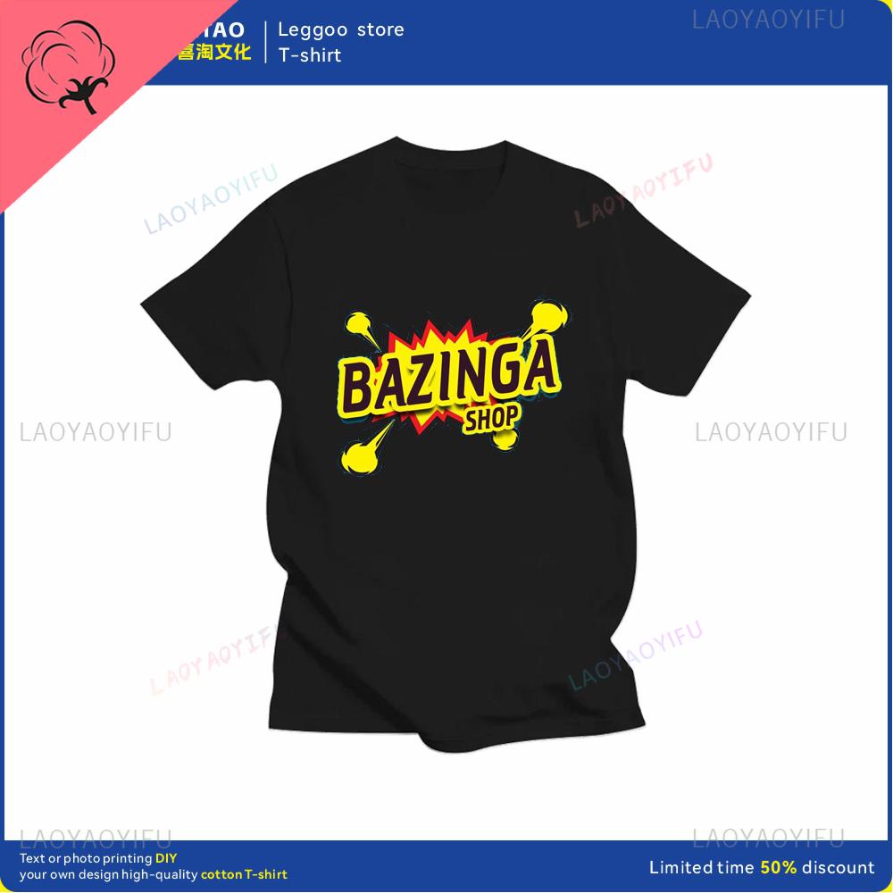Big Bang Theory Bazinga Tshirt Mens Cotton Shortsleeved Sheldon Cooper Casual Everyday Streetwear