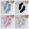 Cotton Casual Socks Harajuku Female Hoisery Cute Color Matching Double Needle Socks  Gift