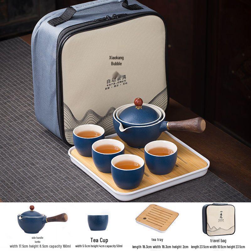 Portable Travel Kung Fu Tea Set: 1 Pot & 4 Cups in Gift Box, Custom Logo Option