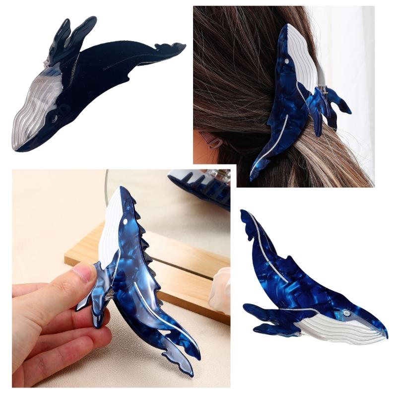 Acrylic Whale Hair Clip Elegant Whale Hair Clamp Multifuntional Hairstyle Accessory Suitable for Wedding and Party