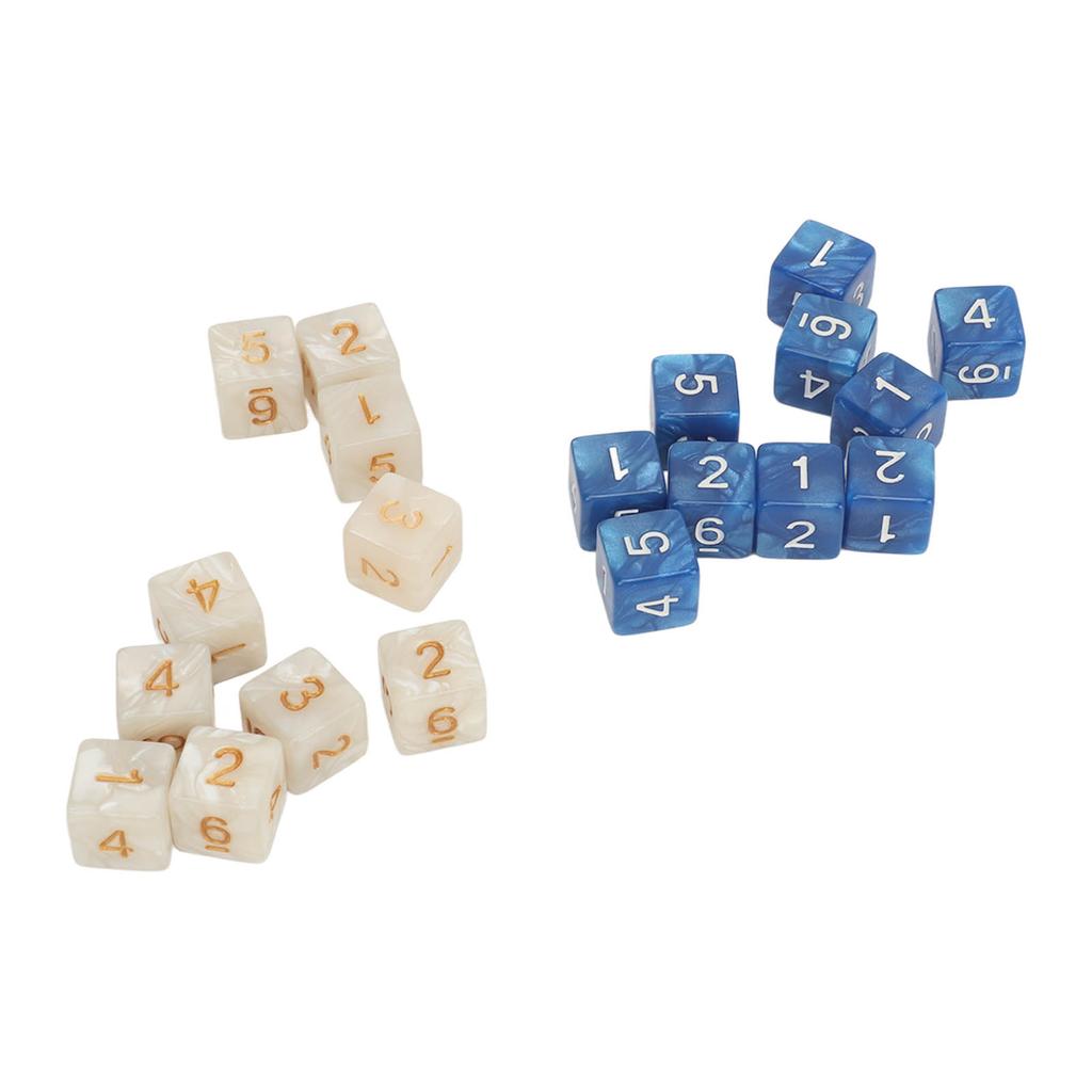 20 PCS Acrylic Square Corner Dice Set Colorfast Lightweight 6 Sided Number Dice Set for Math Games