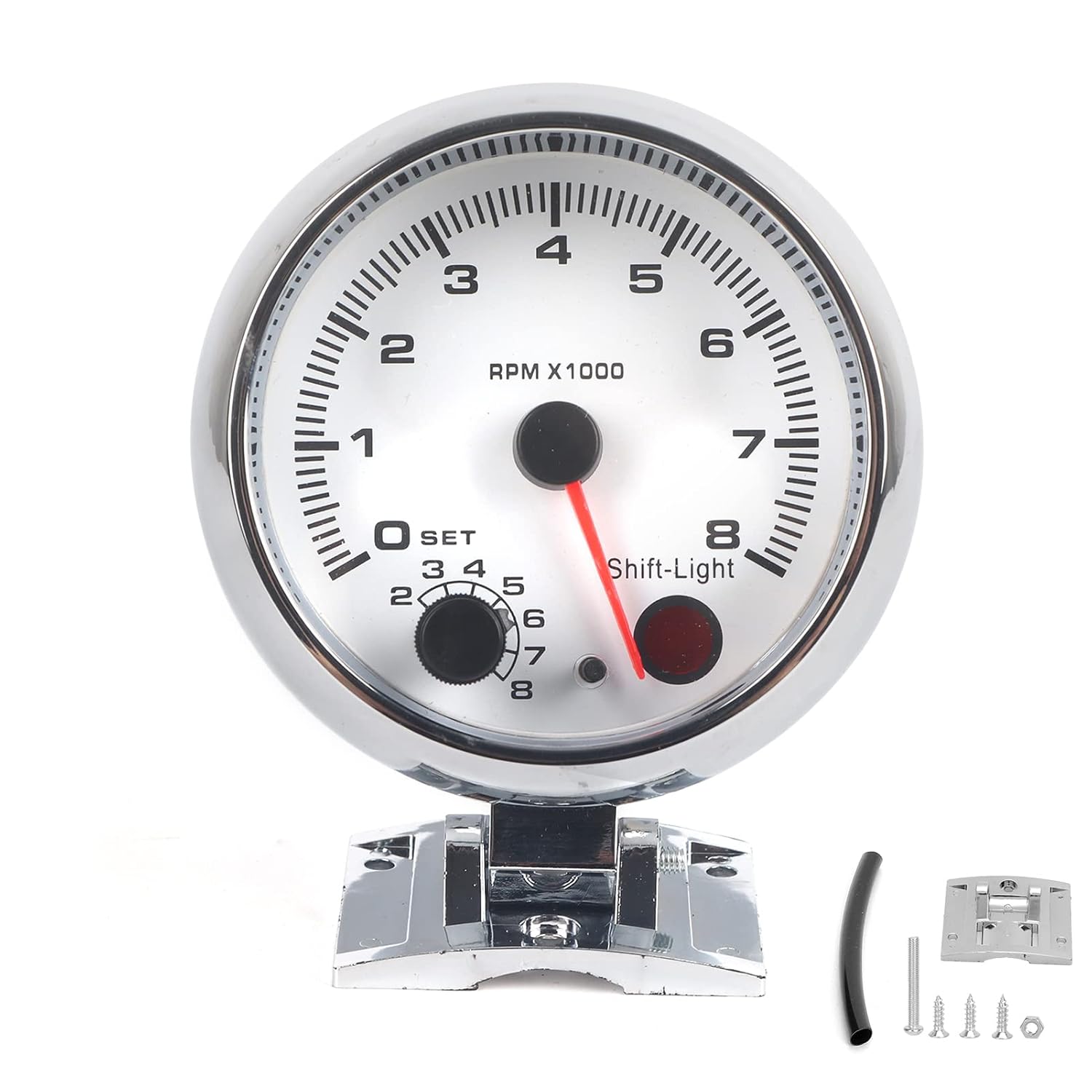 

Tachometer Tacho Gauge with Shift Light 3.75in 0‑8000 RPM 7 Color Backlight Tach AUTO Gauge for 4/6/8 Cylinder 12V Gasoline‑Powered Vehicles Car