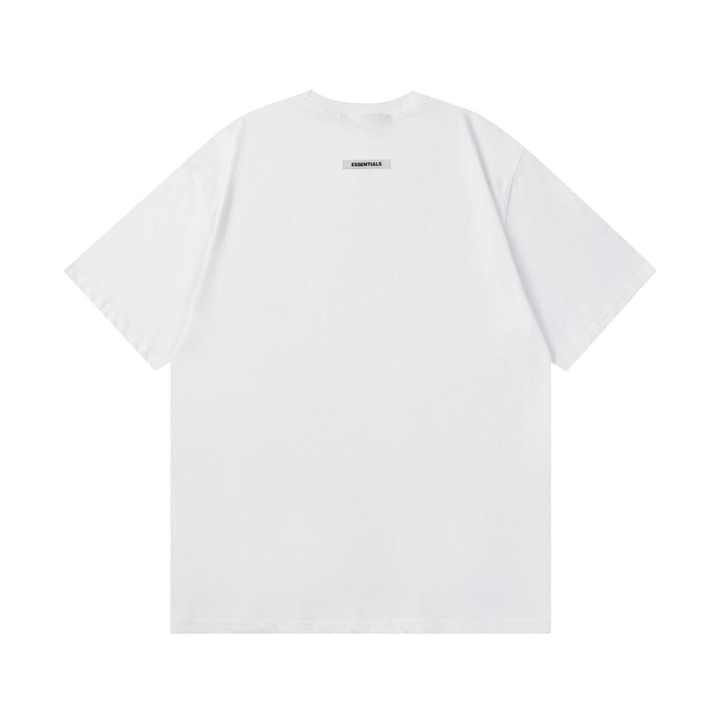 Essentials T-Shirt for Men's Pressed Glue Letters Loose Round Neck High Street Fashion Men and Women Short Sleeves T-shirts