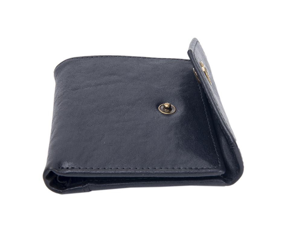 Cross-Border Japanese & Korean Men's Genuine Leather Bi-fold Wallet with Money Clip – Cowhide, Vegetable-Tanned, Vertical Design, Casual Buckle.