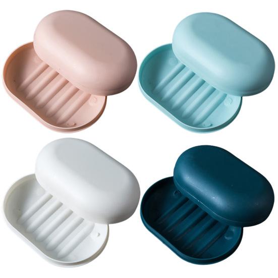 Soap Box Moisture Resistant Leak-proof Plastic Lid Design Soap Holder for Bathroom