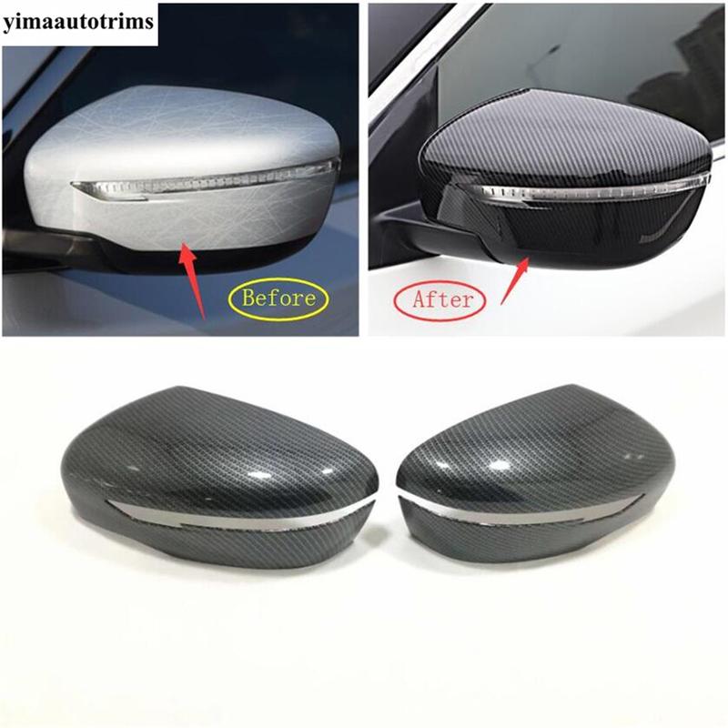 Door Handle / Rearview Mirror Cap Shell Cover Trim For Nissan Navara NP300 / Terra 2017 -  Chrome / Carbon Fiber Accessories