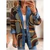 Damen Leopardenmuster Denimjacke Langarm Lockerer Schnitt Lässig Offene Vorderseite Hemdkragen Streetwear Mantel