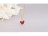 S925 Sterling Silver Minimalist Little Red Heart Necklace - Japanese & Korean Design, Women's Heart Clavicle Chain.
