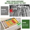 1pc 6 types of grids Plastic Organizer Kitchen Storage Box,Ziplock Bag Organizer&Foil&Plastic Wrap Dispenser With Cutter Bamboo.