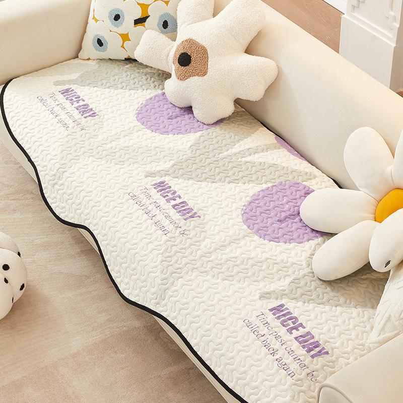 

Nordic Simple Special Shaped Sofa Cushion Cotton Non Slip Chessboard Grid Living Room Decor Universal Four Seasons 80*90cm