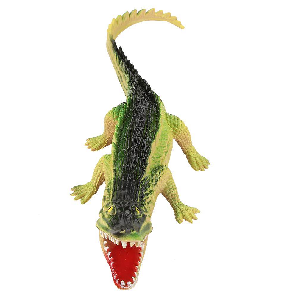 Plastic Crocodile Reptile Model with Sound Kids Educational Anti Stress Vent Toy (Light Color)