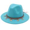 Flowing Beads Imitation Gemstone Tibetan Style Top Hat Jazz Dance Men'S And Women'S Big Eaves Hat