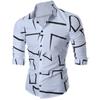 Men's Shirts Lapel Button Down Shirts Casual Designer Textured Printed Long Sleeve Tops Men's Clothing Social Shirts