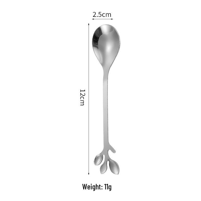 

Набор приправ и десертных приборов «Золотой Лист»: Ложка для размешивания кофе, Вилка для фруктов