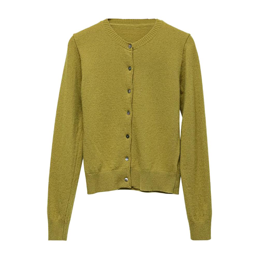 European-American High Neck Knit Sweater Cardigan Set for Spring/Autumn 2026 - Women's Long Sleeve Top + Cardigan