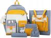 School Backpack Youth Backpack 5-in-1 Set Pencil Case Bag Pouch Large