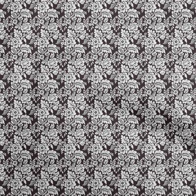 Cotton Flex Schwarzer Stoff mit Blumenmuster, Bastelprojekte, Dekostoff, bedruckt, Meterware, 40 Zoll
