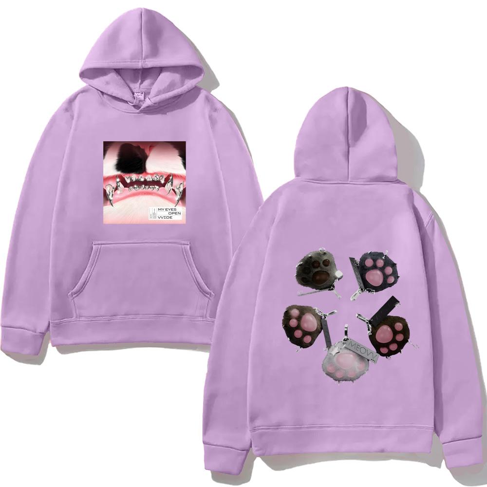 MEOVV-DROP TOP Hettegenser Anime-trykk Hip Hop Grunge Genser Dame/herre Fleece Myke Klær Pop Casual Punk Overdeler