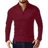 Men S Long Sleeve Polo Shirt Solid Color Casual Fit