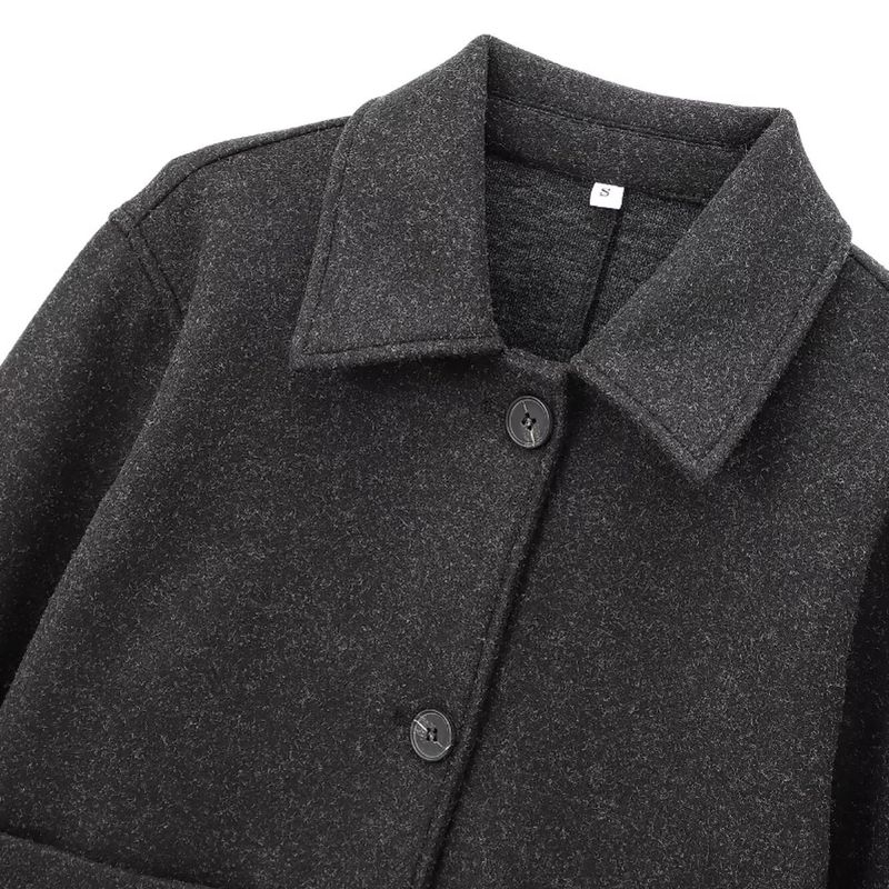 Kaslead New Arrival Women's Clothing Fashion Air Outlet Pocket Decoration Soft Lapel Long Sleeves Outwear 5070469