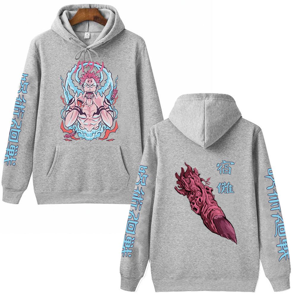 Jujutsu Kaisen Ryomen Sukuna Anime Graphic Hoodies Vintage Oversized Hooded Long Sleeves Hoodie Men Women Clothes