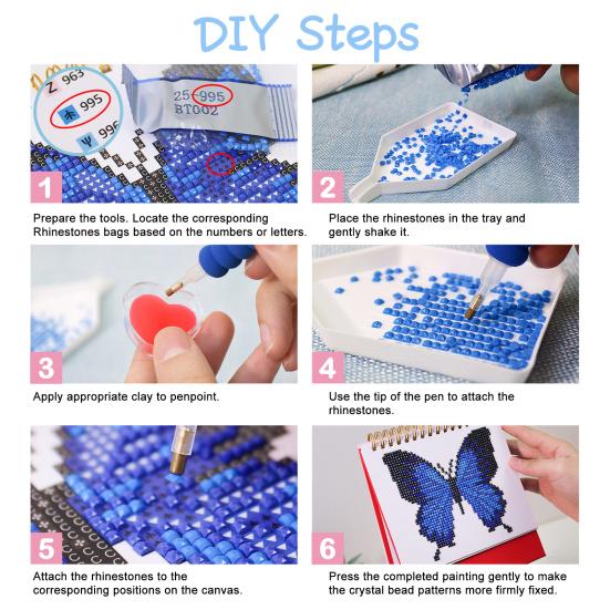 2026 Rhinestone Painting Desk Calendar DIY Handmade Butterfly Constellation Rhinestone Art Drawing Standing Flip Calendar Decoration