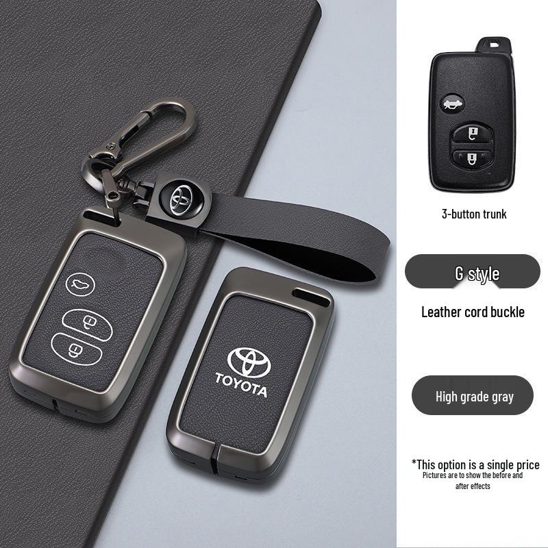 Key Case for 09/10/11 Camry, Highlander, Prius, 86, Reiz, Prado - Metal Finish