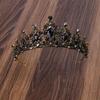 Black Queen Crown Black Rhinestone Bridal Tiara Birthday Dress Tiara Hair Accessories