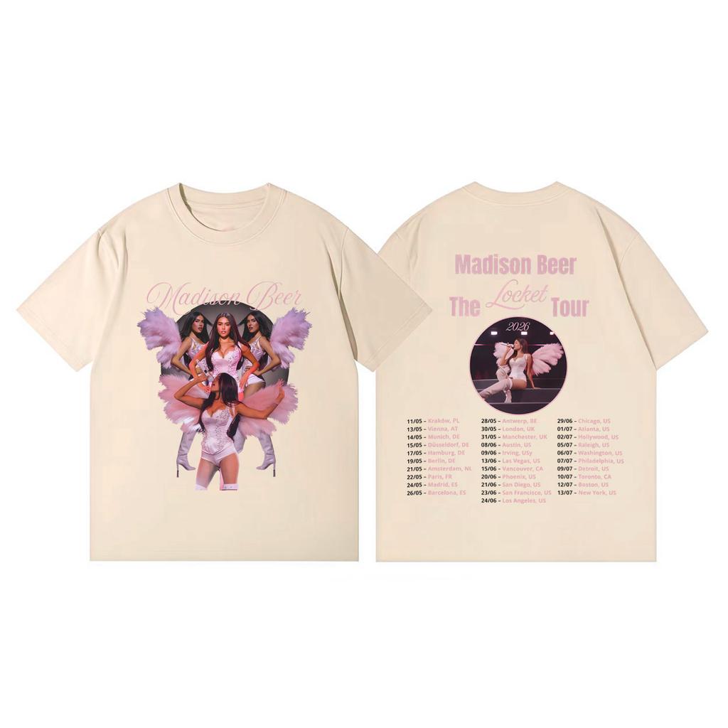 Singer Madison Beer The Locket Tour 2026 Tshirts High Quality Fashion Short Sleeve T Shirt Men Women Casual Oversized Tshirt