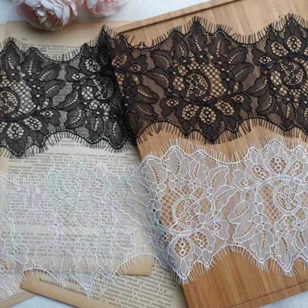 300cm Eyelash Lace Fabric Handmade DIY Material Wedding Embroidery Lace Trim Sewing Material Handmade Lace Clothing Decoration
