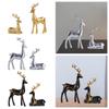 Reindeer Figurine Resin Ornaments Animal Statue Elk Deer Statue Elk Sculpture for Bookshelf Cabinet Living Room Desktop Office