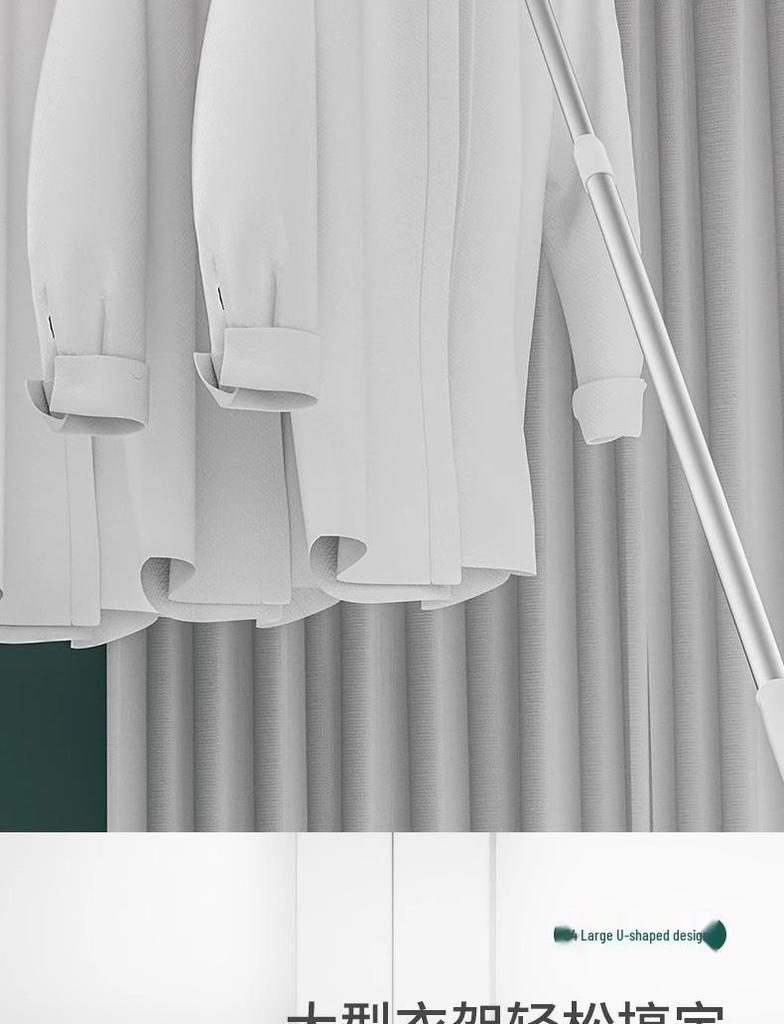 Retractable Stainless Steel Clothes Drying Pole - Extended Balcony Support for Hanging and Sunning Garments.