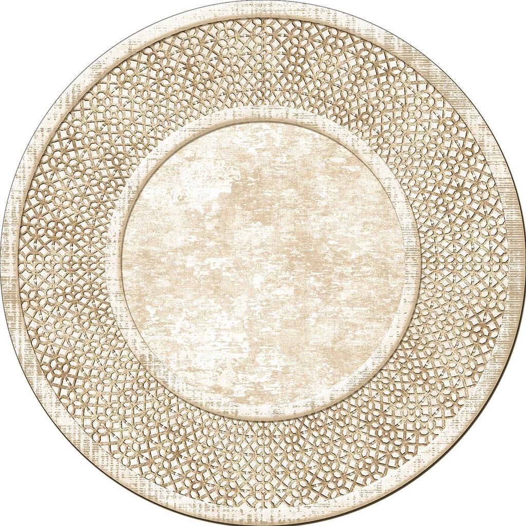 Rovigo Home Digitaltrykk Vaskbar sklisikker base rund stueteppe RVG7288-SD753