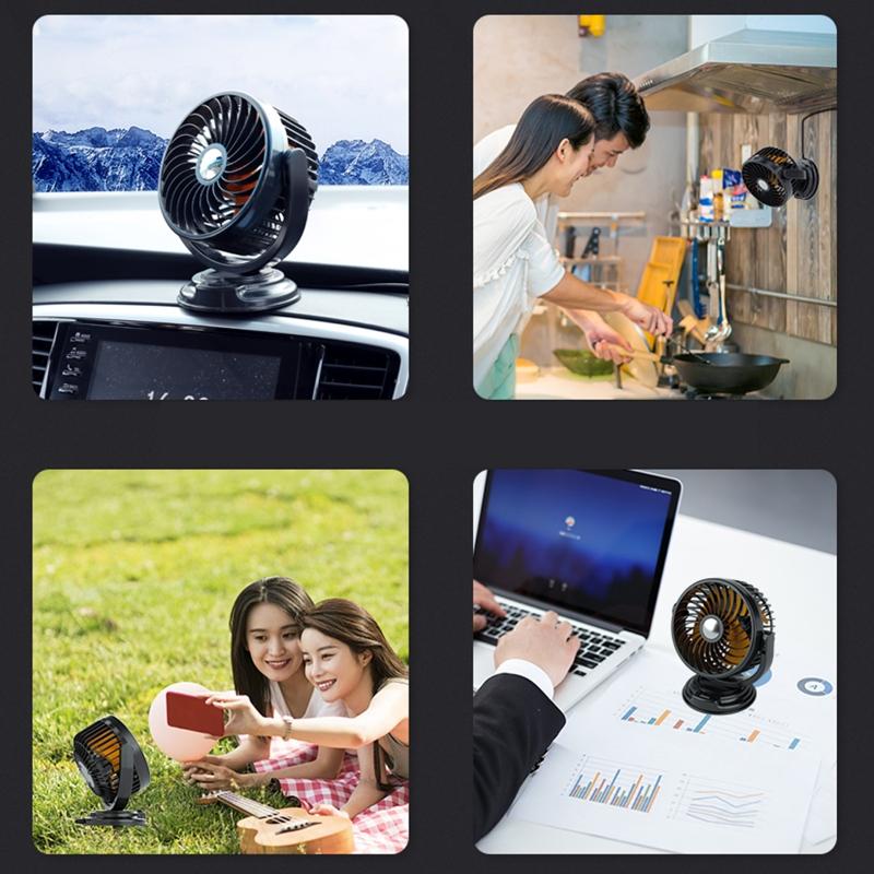 Car Fan DC 24V Electric Car Cooling Fan with 360 Degree Adjustable for Head Low Noise Automobile Vehicle Fan for Car