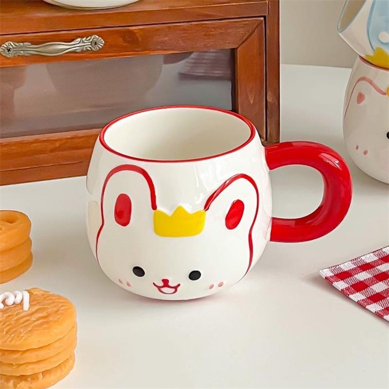 

Керамическая чашка для питья, милая чашка для молока с животным, кружка 370 мл, бытовая посуда для питья 301-400ml