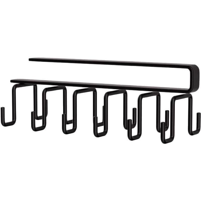 Heavy Duty Adhesive Storage Hook Rack 12 Hooks No Drilling Multiuse Organizer for Wardrobe Kitchen Cup Cabinet Bathroom