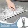 Shower Squeegee with Hook Silicone Strip Stainless Steel Glass Window Cleaner Household Bathroom Mirror Window Silicon scraper