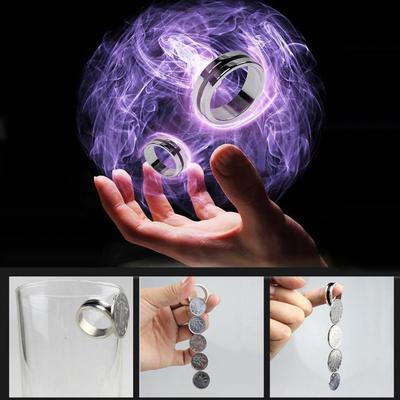 18/19/20/21mm Mini Magnetic Toy Magic Ring Magician Finger Trick Gimmick Prop