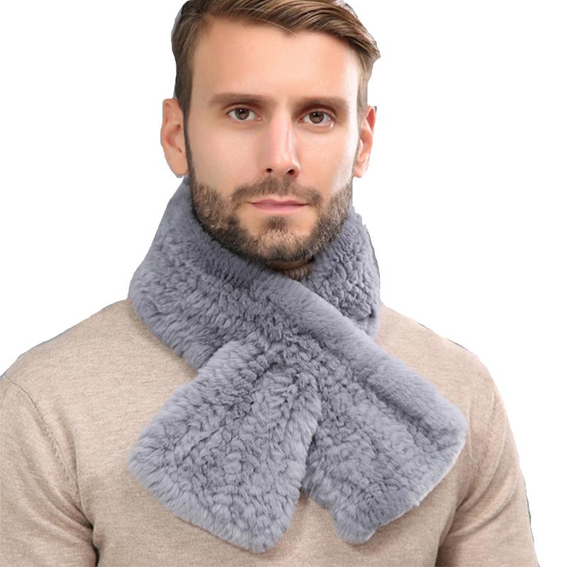Winter Unisex Real Rex Rabbit Fur Scarf & Muffler Eco-Friendly Breathable Multifunction Neck Warmer for Women & Men