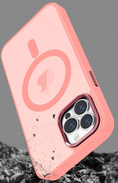 Etui case obudowa plecki magsafe do apple iphone 14 pro różowy case + szkło