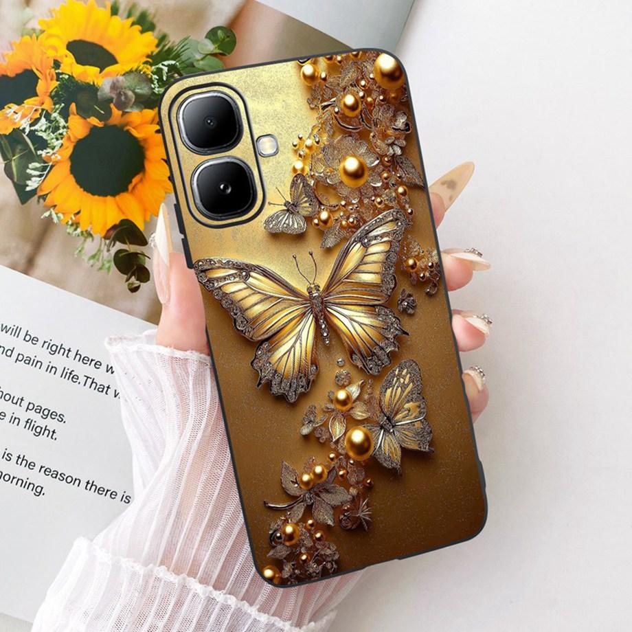 For Infinix Smart 20 4G X6840 Smart20 Phone Case Soft Black Silicone Cover Butterfly Dragon Cat Floral Painting Bumper Funda