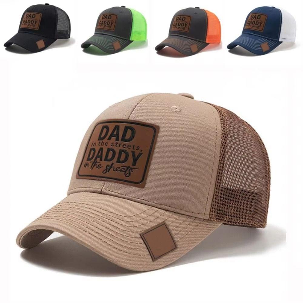 Lether Patch DADDY Trucker Hat Adjustable Net Baseball Cap Sun Hat DAD Snapback Cap  Men & Women
